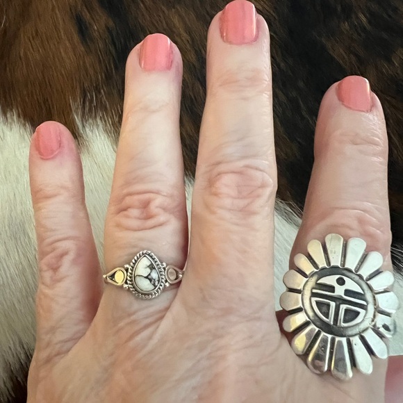 ❤️ Wild Horse Jasper Magnesite Navajo Style Southwestern 925 Ring Sz 6.75 - Picture 4 of 12